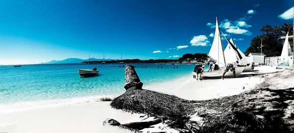 View of tourists on beach