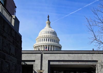 Low angle view of building against sky