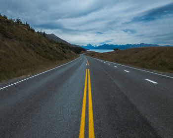 Empty road along landscape