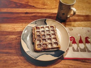 Close-up of breakfast served on table