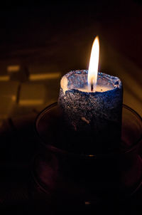 Close-up of lit candle