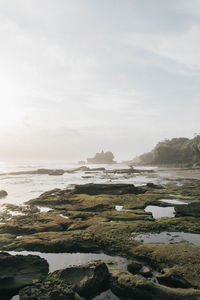 Scenic view of beach and sea against sky