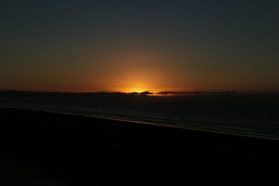 Scenic view of sea at sunset