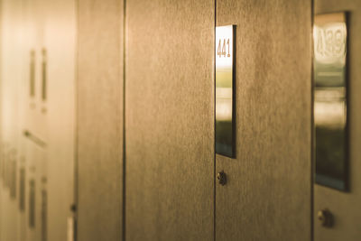 Close-up of closed door of building