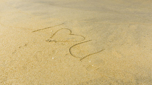 High angle view of sand