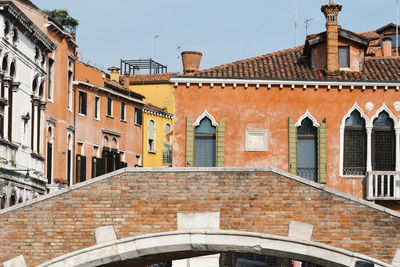 Low angle view of buildings in town