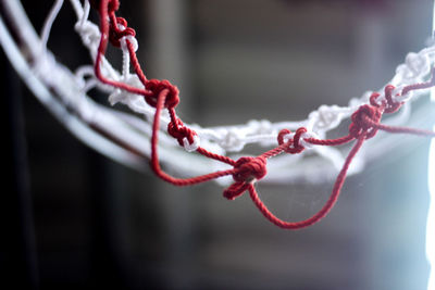 Close-up of basketball hoop