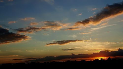 Scenic view of silhouette landscape against sky during sunset