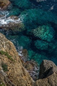 Close-up of rocks in sea