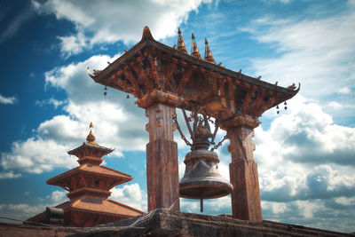 Low angle view of temple against sky