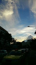 Road passing through city