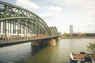 Bridge over river in city