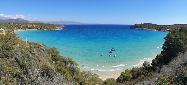 High angle view of sea against sky