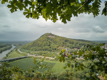 Scenic view of agricultural landscape against sky