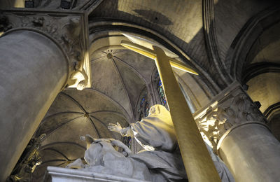 Low angle view of statue in temple