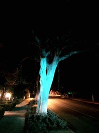 Light trails on street at night