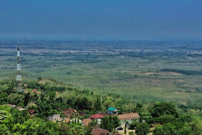 High angle view of landscape against sky