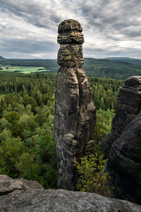 Scenic view of rock formation against sky