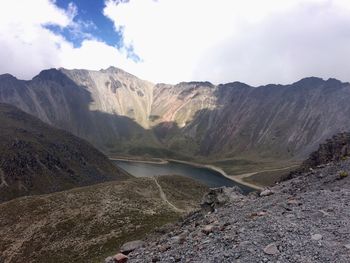 Scenic view of mountains against sky