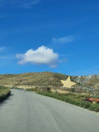 Christmas star decoration by the country road