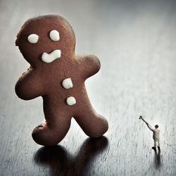 Close-up of christmas decorations on table