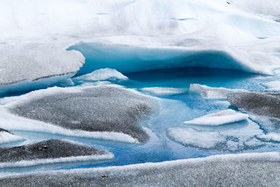 Aerial view of frozen sea