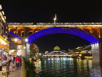 Illuminated city at night