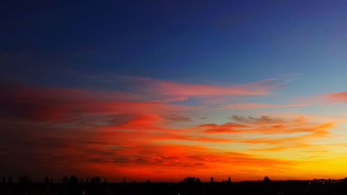 Scenic view of dramatic sky during sunset