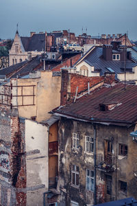 Lviv district with old buildings cityscape photo