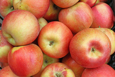 Full frame shot of apples for sale in market