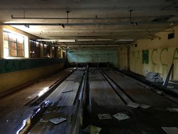 Interior of abandoned building