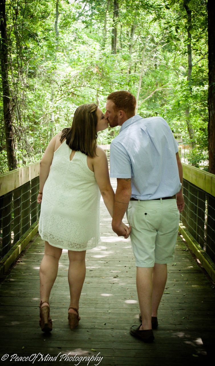 full length, togetherness, lifestyles, bonding, rear view, love, casual clothing, leisure activity, tree, girls, walking, family, childhood, friendship, holding hands, person, standing, family with one child