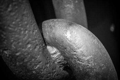 Close-up of water drops on metal