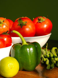 Close-up of tomatoes on table