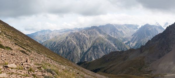 Scenic view of mountains against sky