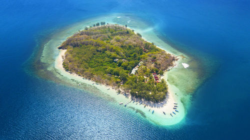 High angle view of island and sea