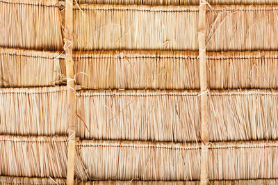 Full frame shot of thatched roof