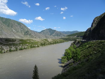 Scenic view of mountains against sky