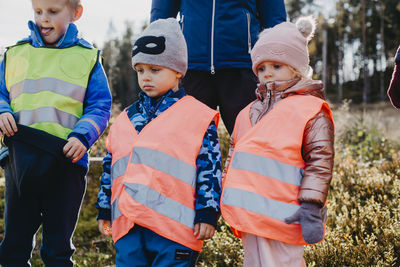 Playschool children on walk