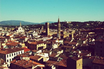 High angle view of townscape against sky