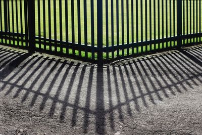 Cropped railings with shadows
