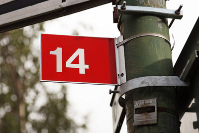 Low angle view of information sign