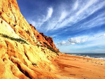 Scenic view of beach against sky