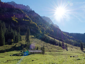 Scenic view of mountains against sky