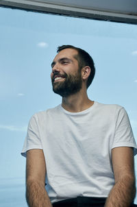 Young man looking away