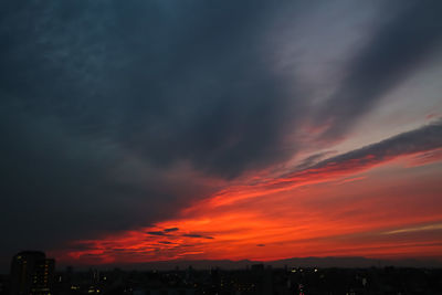 Silhouette buildings against sky during sunset