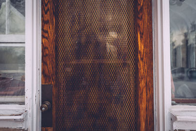 View of building through window