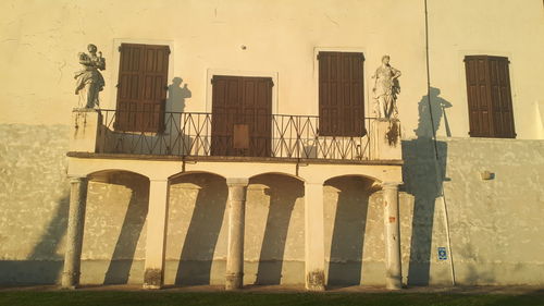 Low angle view of buildings in city