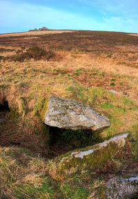 Scenic view of land against sky