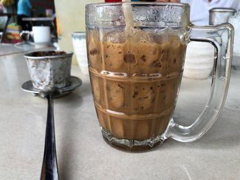 Close-up of coffee on table